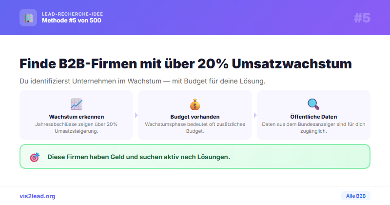 Bundesanzeiger: Jahresabschluesse mit >20% Umsatzwachstum — So gewinnst du Spitzen-Leads in der B2B