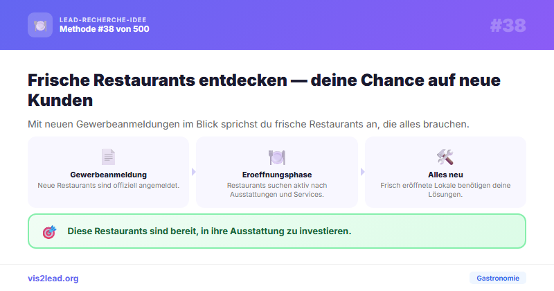 Gewerbeanmeldungen WZ-Code 56.x: Gastronomie-Leads t&auml;glich