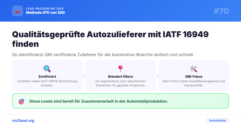 DAkkS IATF-16949: Automotive-Leads automatisiert