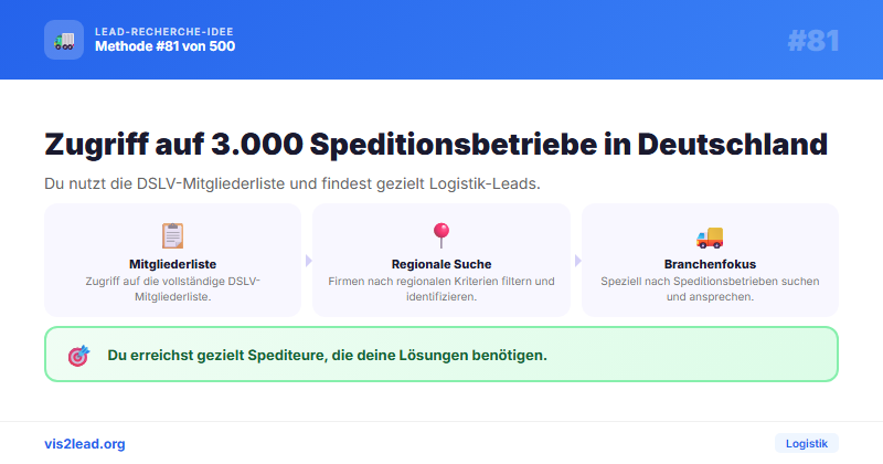 DSLV-Mitglieder: 3.000 Speditionsbetriebe — So gewinnst du Spitzen-Leads in der Logistik