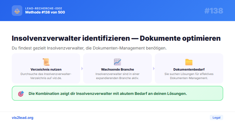Insolvenzverwalter-Verzeichnis VID/NIVD — So gewinnst du Spitzen-Leads in der Legal