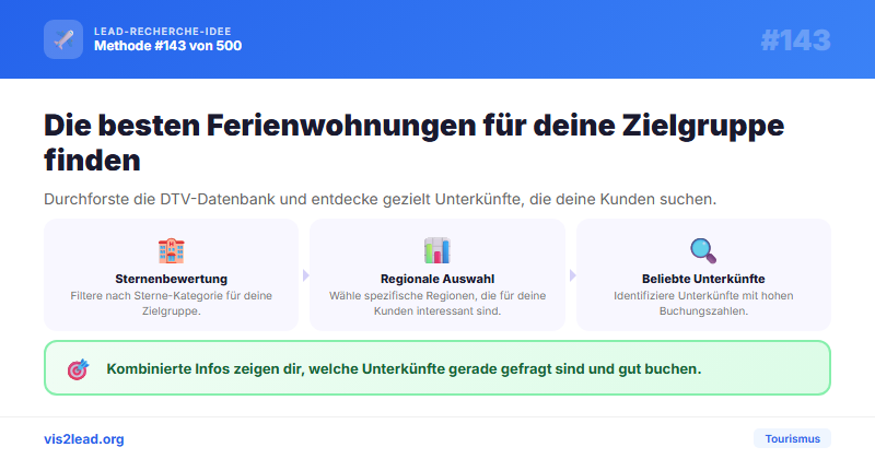 DTV-Klassifizierungsdatenbank: Ferienwohnungs-Leads
