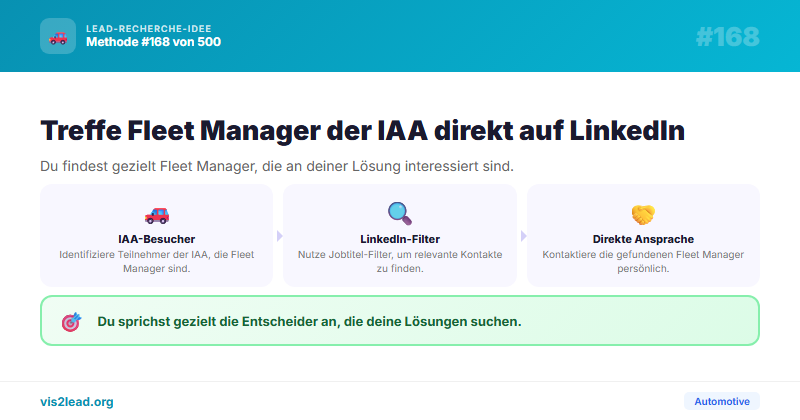IAA-Besucher „Fleet Manager“ via LinkedIn Event — So gewinnst du Spitzen-Leads in der Automotive