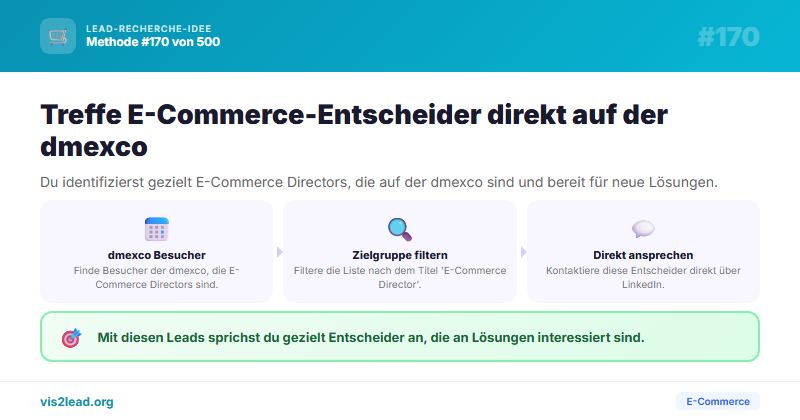dmexco-Besucher „E-Commerce Director“ Filter — So gewinnst du Spitzen-Leads in der E-Commerce