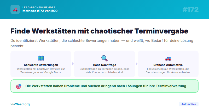 Werkstaetten mit „Terminvergabe chaotisch“ Reviews — So gewinnst du Spitzen-Leads in der Automotive