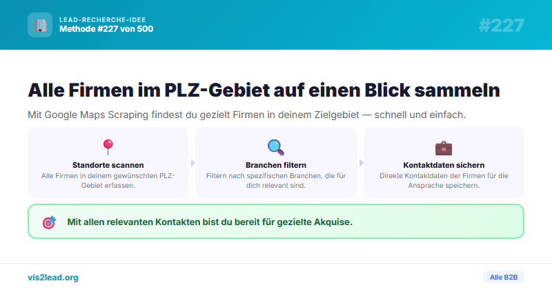 Google Maps : Alle Firmen in PLZ-Gebiet — So gewinnst du Spitzen-Leads in der B2B