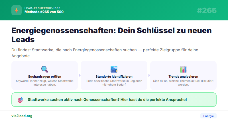 Stadtwerke die „Energiegenossenschaft gruenden“ suchen — So gewinnst du Spitzen-Leads in der Energie