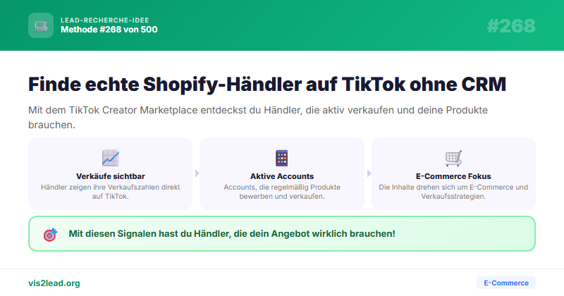 Shopify-Haendler TikTok-Accounts ohne CRM — So gewinnst du Spitzen-Leads in der E-Commerce