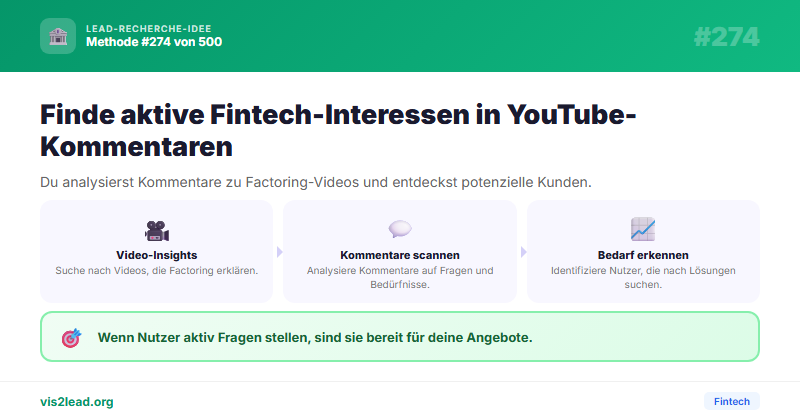 YouTube „Factoring erklaert“ Kommentatoren — So gewinnst du Spitzen-Leads in der Fintech