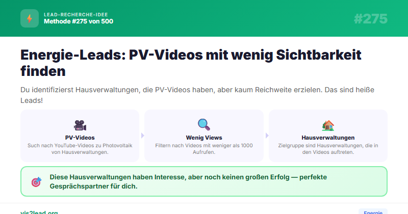 YouTube-PV-Videos von Hausverwaltungen als Leads