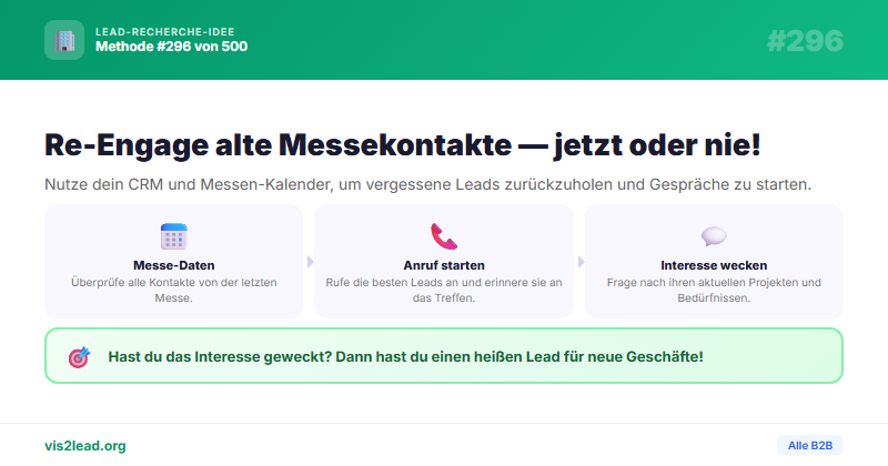 Konferenz-Leads nach naechster Messe re-engagen — So gewinnst du Spitzen-Leads in der B2B