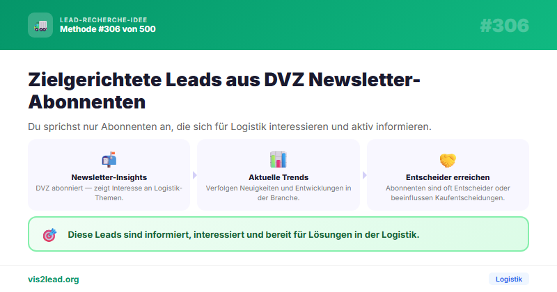 DVZ Newsletter-Abonnenten — So gewinnst du Spitzen-Leads in der Logistik