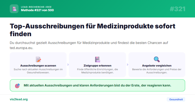 TED CPV 33100000 — So gewinnst du Spitzen-Leads in der Gesundheit