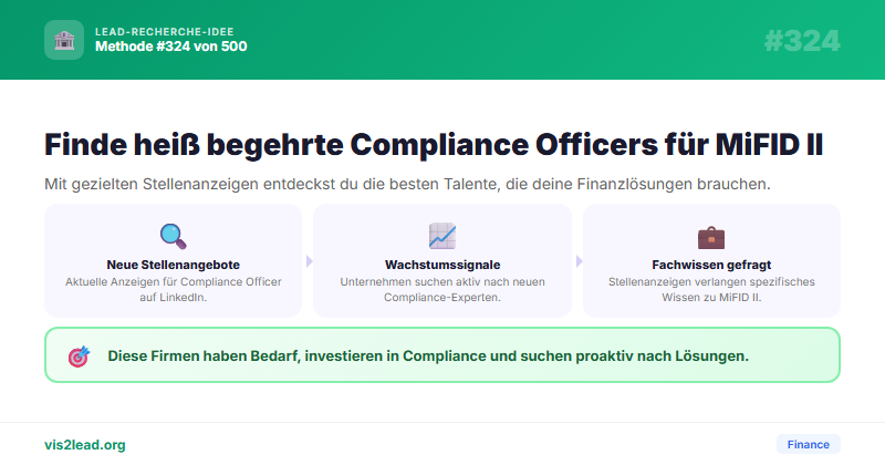 Stellenanzeigen „Compliance Officer MiFID II“ — So gewinnst du Spitzen-Leads in der Finance