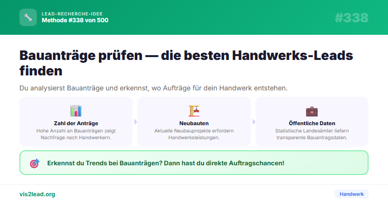 Bauantragsstatistik Statistisches Landesamt — So gewinnst du Spitzen-Leads in der Handwerk