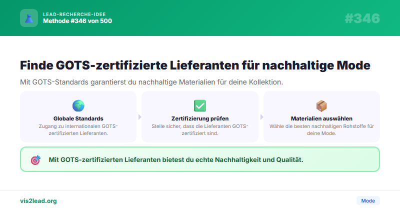 GOTS-zertifizierte Lieferanten — So gewinnst du Spitzen-Leads in der Mode