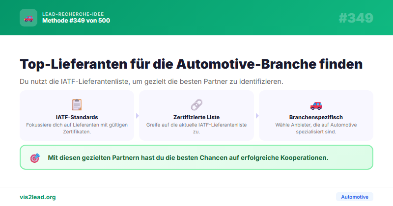 IATF-Lieferantenliste — So gewinnst du Spitzen-Leads in der Automotive