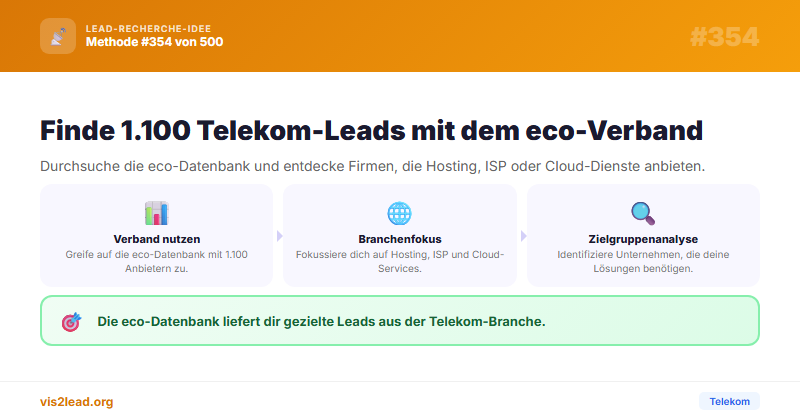eco-Verband — So gewinnst du Spitzen-Leads in der Telekom