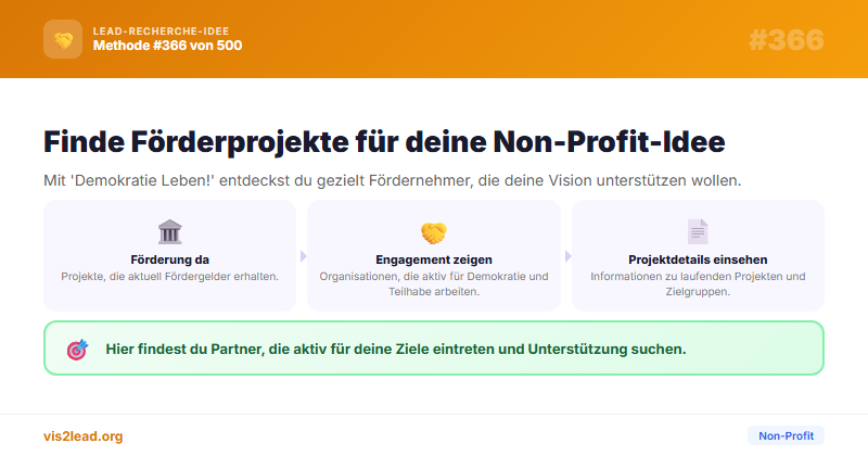 „Demokratie Leben!“ Foerdernehmer — So gewinnst du Spitzen-Leads in der Non-Profit