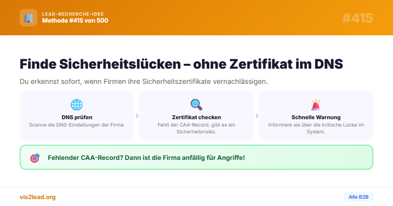 Fehlender CAA-Record: Sicherheitslücken als Lead-Signal