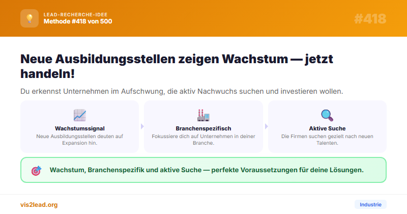 Neue Ausbildungsstellen = Wachstum