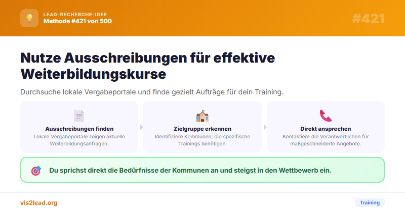 Weiterbildungsausschreibungen Kommunen: Public-Leads
