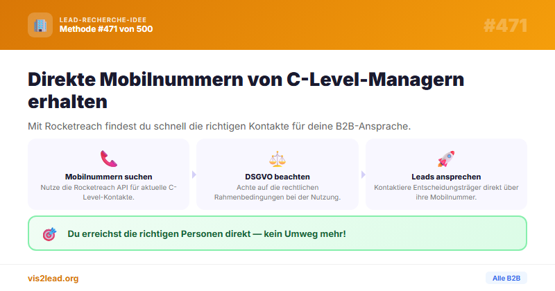 Rocketreach für Mobilnummern C-Level